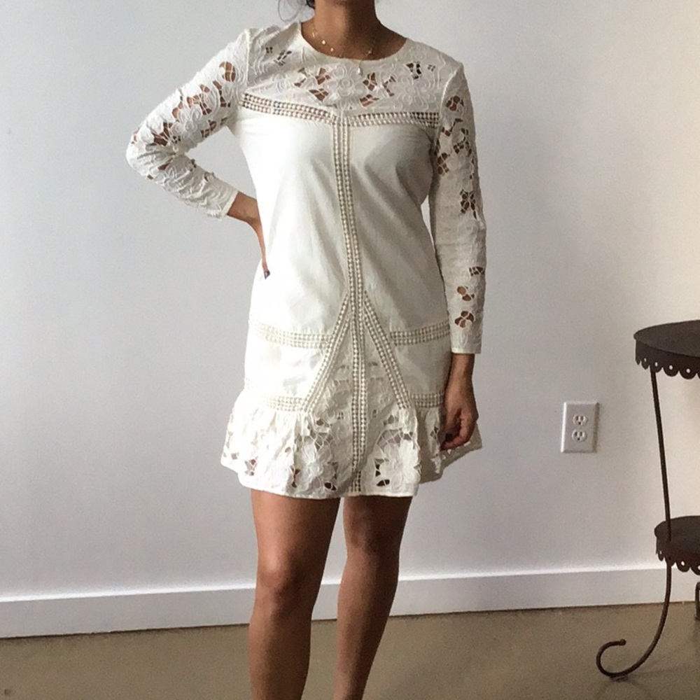 Juicy couture off white color  embroidery dress